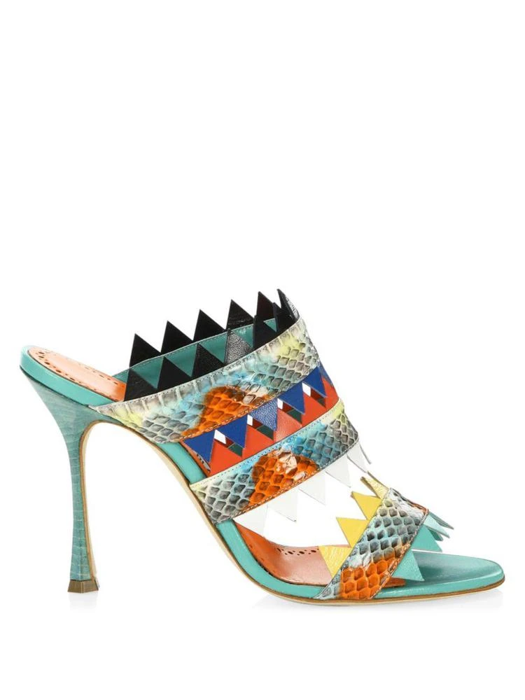 商品Manolo Blahnik|Scalloped-Trim Snakeskin Pumps,价格¥2978,第5张图片详细描述