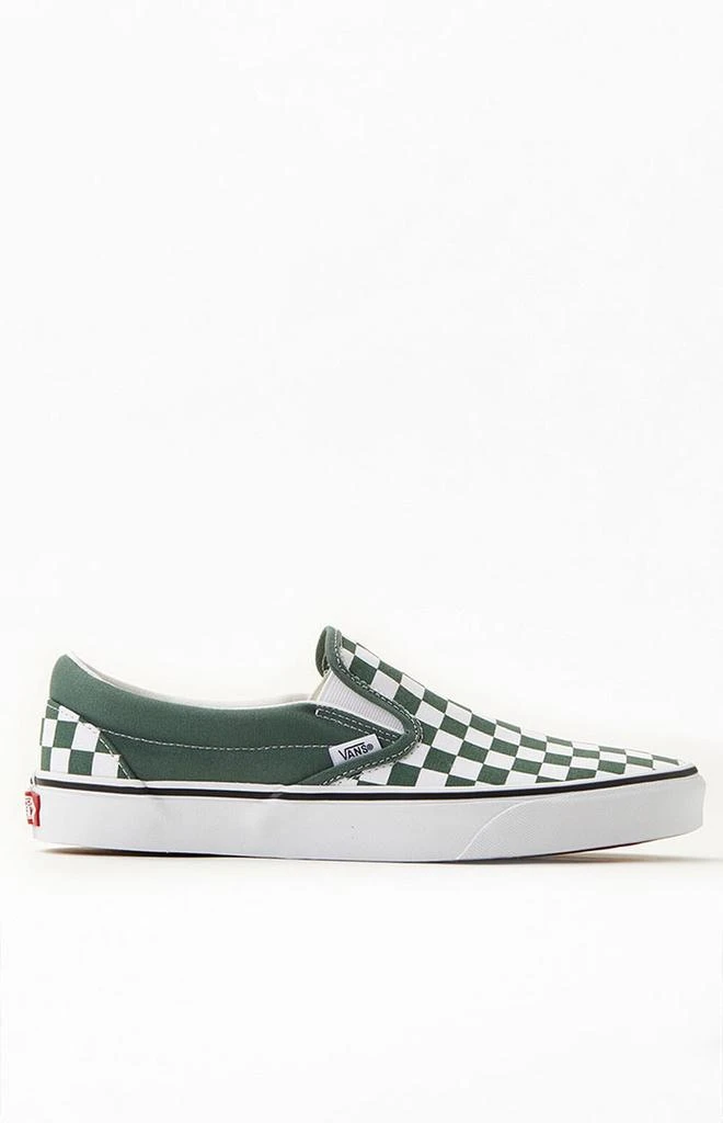商品Vans|Checkerboard Green Slip-On Shoes,价格¥268,第2张图片详细描述