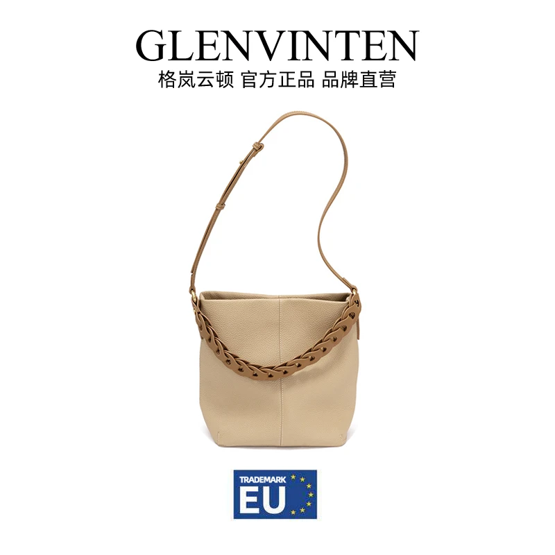 商品[国内直发] GLENVINTEN|格岚云顿新款复古真皮女包时尚简约软皮单肩包小众编织手提包,价格¥886,第1张图片