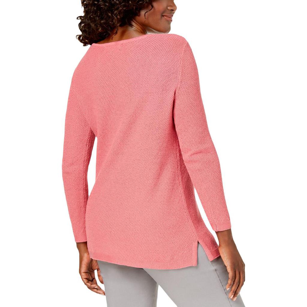 Karen Scott Womens Cotton Textured Pullover Sweater商品第1张图片规格展示