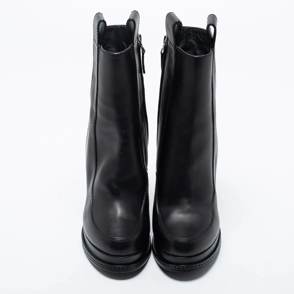 商品[二手商品] Fendi|Fendi Black Leather Ice Heel Ankle Boots Size 40,价格¥3521,第3张图片详细描述