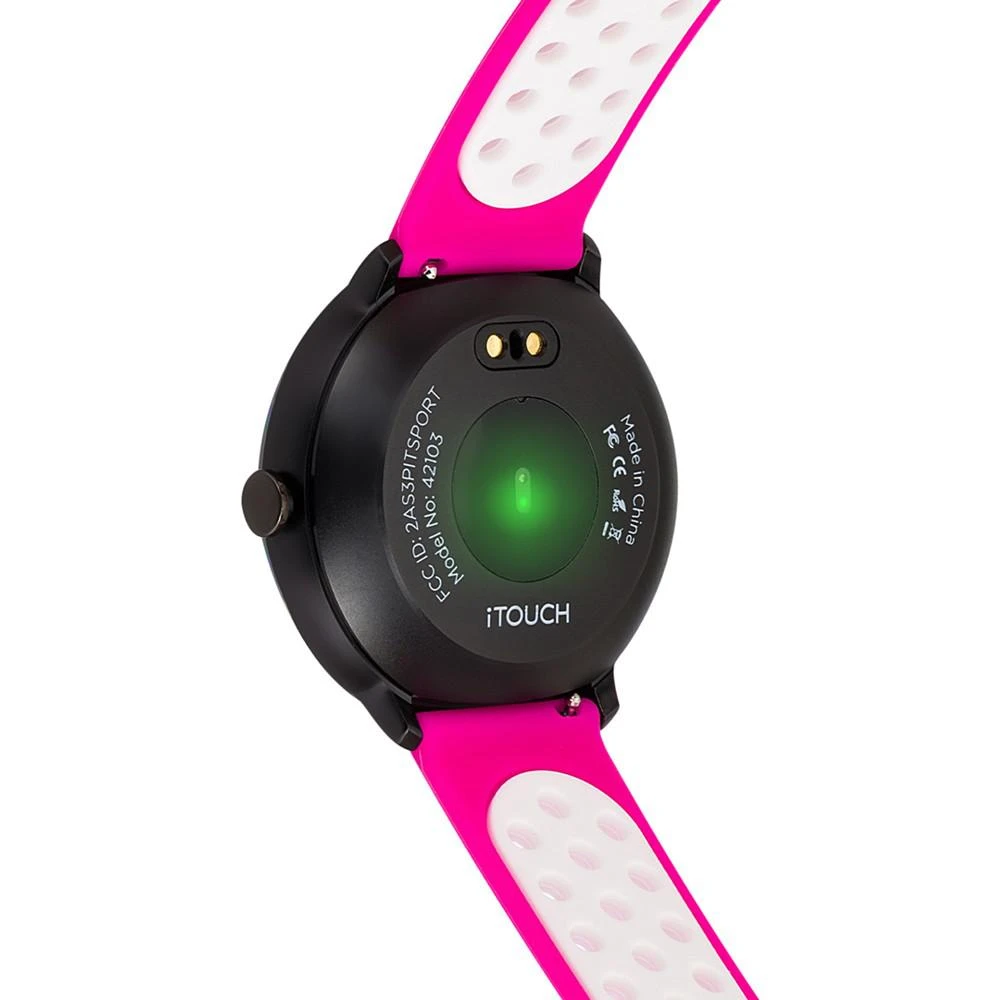 商品iTouch|Women's Fuchsia & White Silicone Strap Touchscreen Sport Smart Watch 43.2mm,价格¥708,第3张图片详细描述