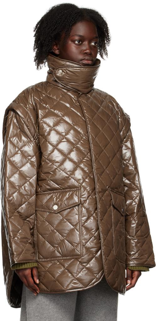 Brown Quilted Jacket商品第2张图片规格展示