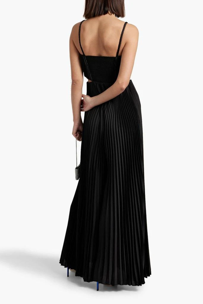 商品Alice + Olivia|Powell cutout pleated satin wide-leg jumpsuit,价格¥2239,第3张图片详细描述