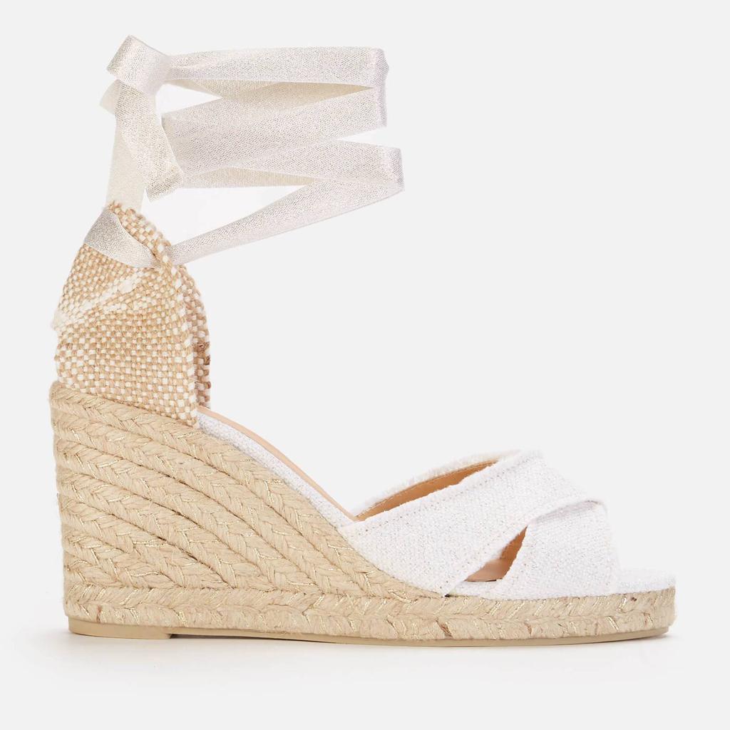 Castañer Women's Bluma 8 Wedged Espadrilles - Blanco/Oro商品第1张图片规格展示