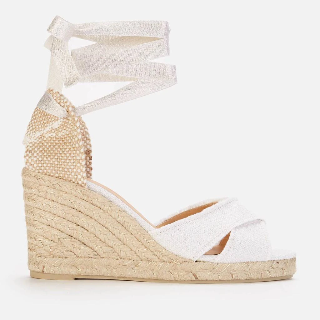 商品CASTAÑER|Castañer Women's Bluma 8 Wedged Espadrilles - Blanco/Oro,价格¥644,第1张图片