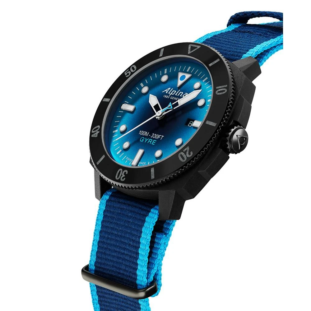 商品Alpina|Men's Swiss Automatic Seastrong Gyre Blue Plastic Strap Watch 44mm - Limited Edition,价格¥12764,第2张图片详细描述