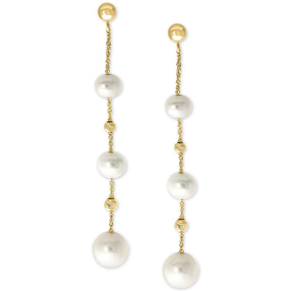 商品Effy|EFFY® Cultured Freshwater Pearl (5-8mm) Linear Drop Earrings in 14k Gold,价格¥2510,第3张图片详细描述