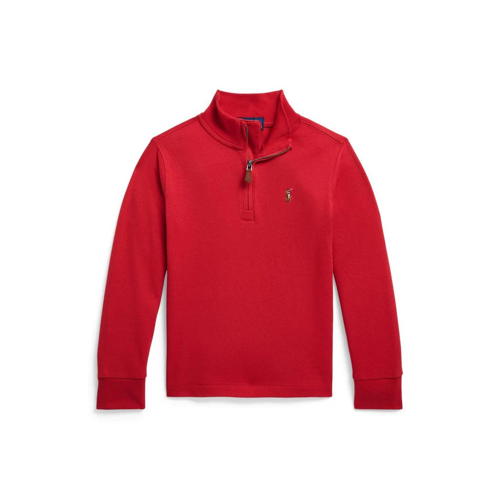 商品Ralph Lauren|Cotton Interlock 1/4 Zip Pullover (Little Kids),价格¥156,第1张图片