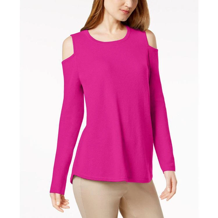 商品Charter Club|小码 Cashmere Cold-Shoulder Sweater, Created for Macy's,价格¥391,第1张图片