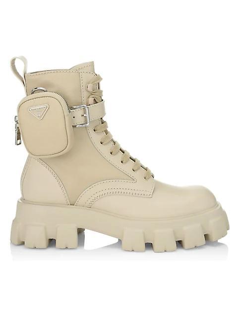 商品Prada|Monolith Lug-Sole Leather Combat Boots,价格¥12362,第1张图片