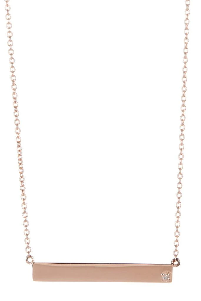 商品ADORNIA|14K Rose Gold Plated Diamond Bar Pendant Necklace - 0.01 ctw,价格¥122,第1张图片