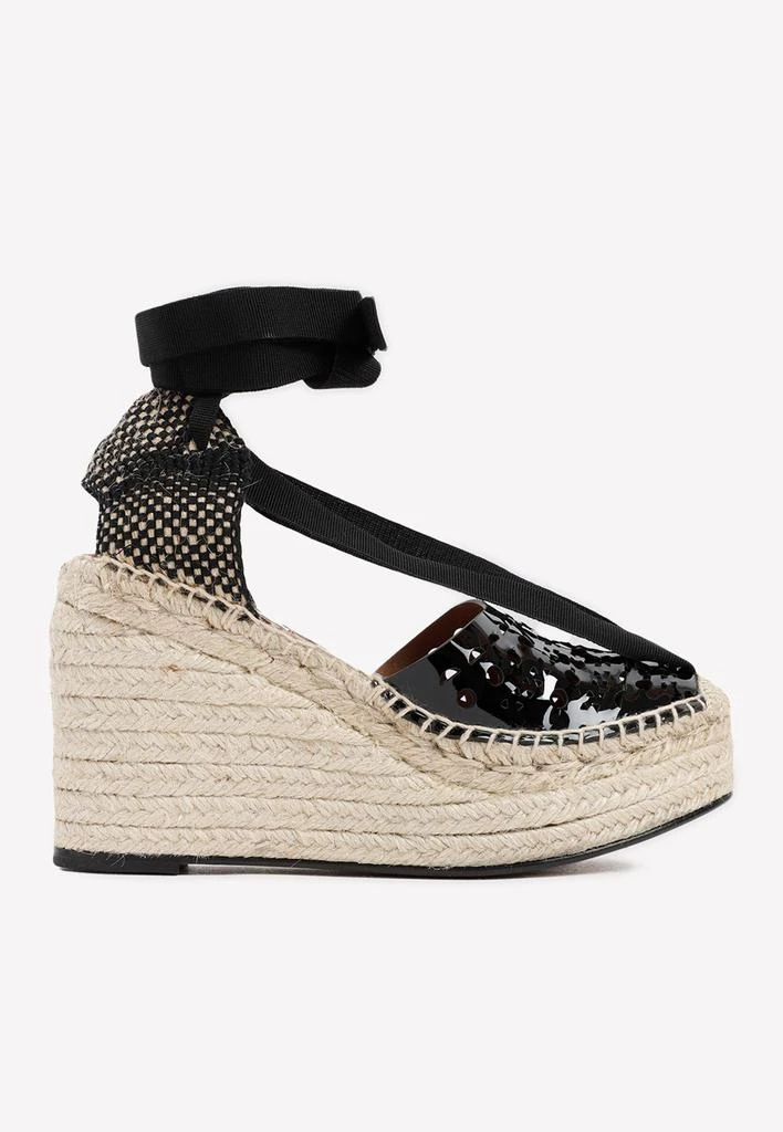 商品Alaïa|Vienne 100 Calf Leather Espadrille Wedges,价格¥3301,第1张图片