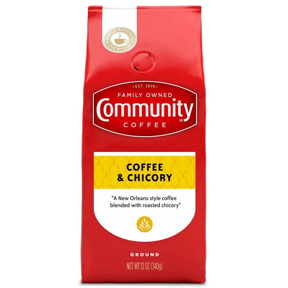商品Community Coffee|Coffee and Chicory Medium-Dark Roast, 12 Oz - 6 Pack,价格¥463,第2张图片详细描述