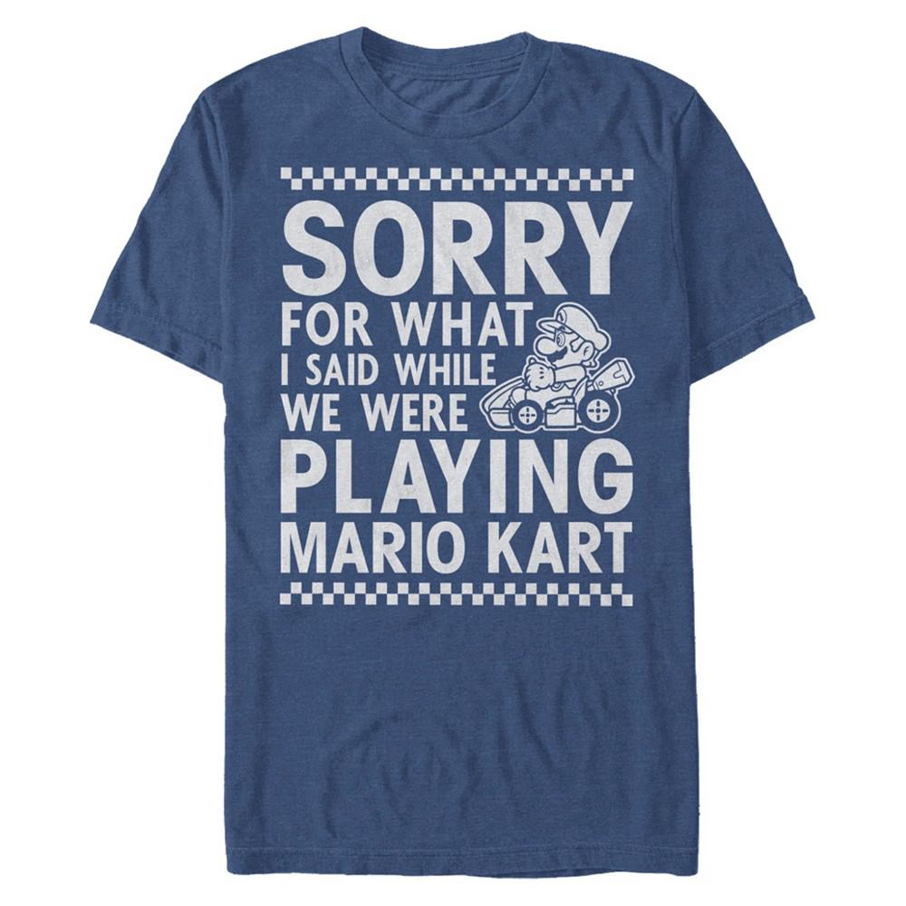 Nintendo Men's Mario Kart I Didn't Mean It While Playing Apology Short Sleeve T-Shirt商品第1张图片规格展示