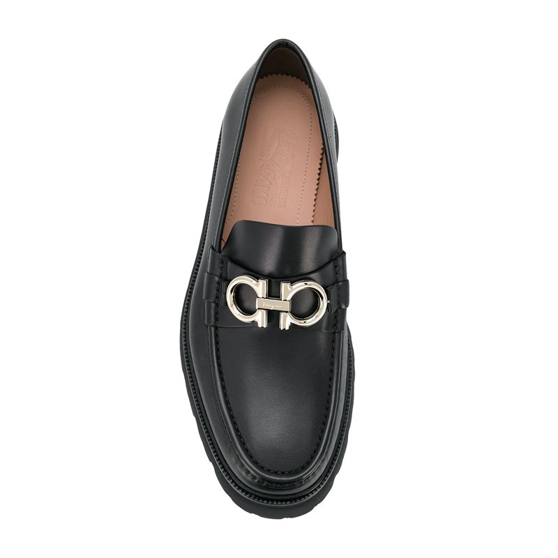 Salvatore Ferragamo 菲拉格慕 男士黑色乐福鞋 02-B200-696083 logo可旋转商品第2张图片规格展示