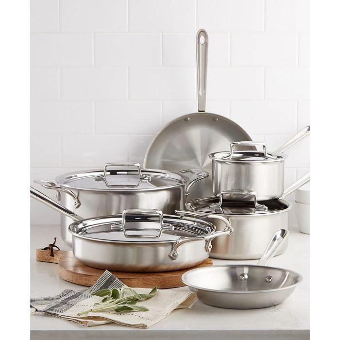 商品All-Clad|D5 Stainless Brushed 5-Ply Bonded 10-Piece Cookware Set,价格¥6715,第1张图片详细描述