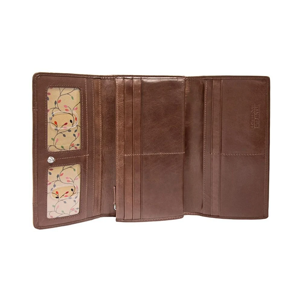 商品Mancini Leather Goods|Casablanca Collection RFID Secure Ladies Trifold Wallet,价格¥734,第4张图片详细描述