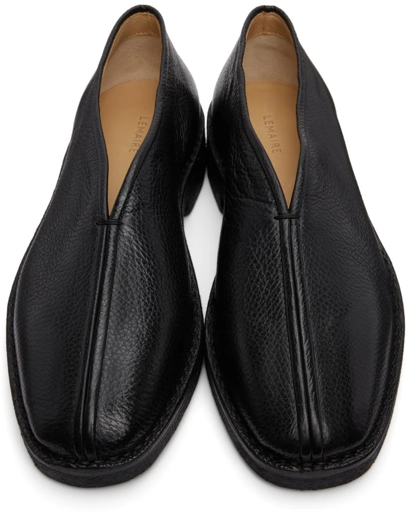 商品Lemaire|Black Leather Piped Slippers,价格¥2956,第5张图片详细描述