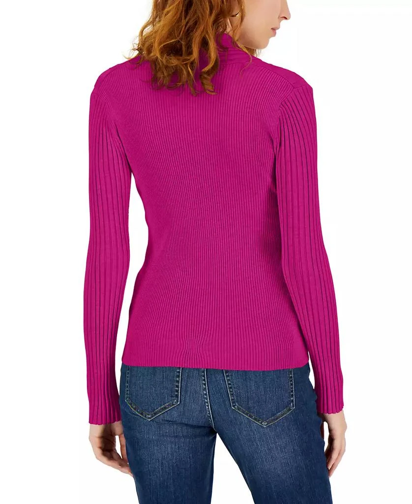 商品INC International|Women's Ribbed Surplice Pullover Sweater, Created for Macy's,价格¥134,第2张图片详细描述