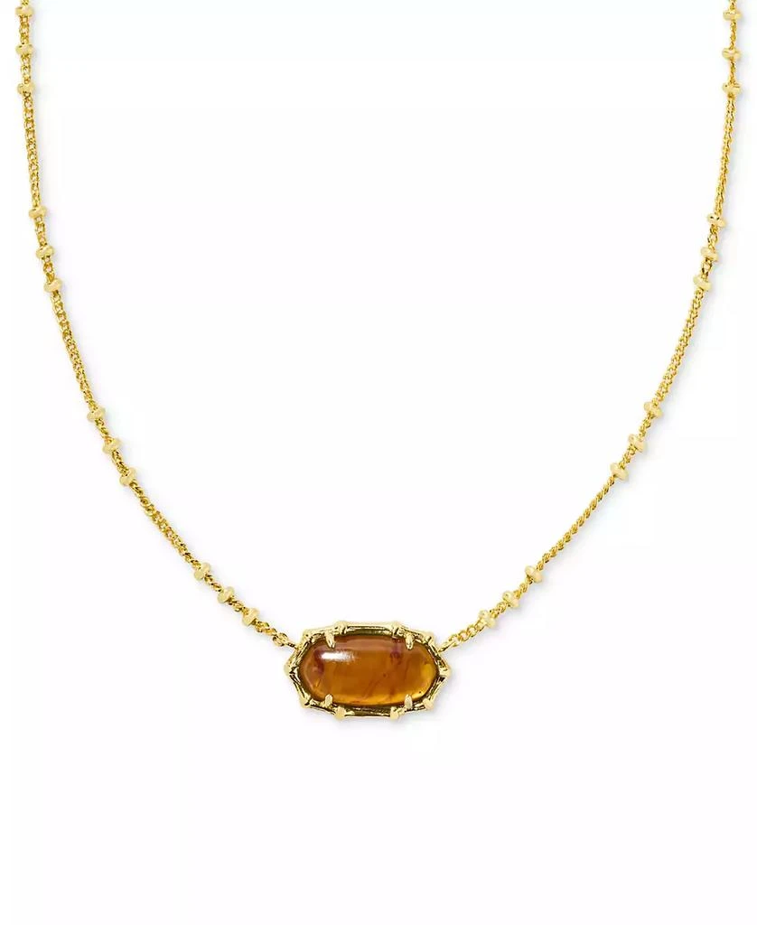 商品Kendra Scott|14k Gold-Plated Bamboo Framed Stone Adjustable Pendant Necklace, 19" + 4" extender,价格¥487,第1张图片