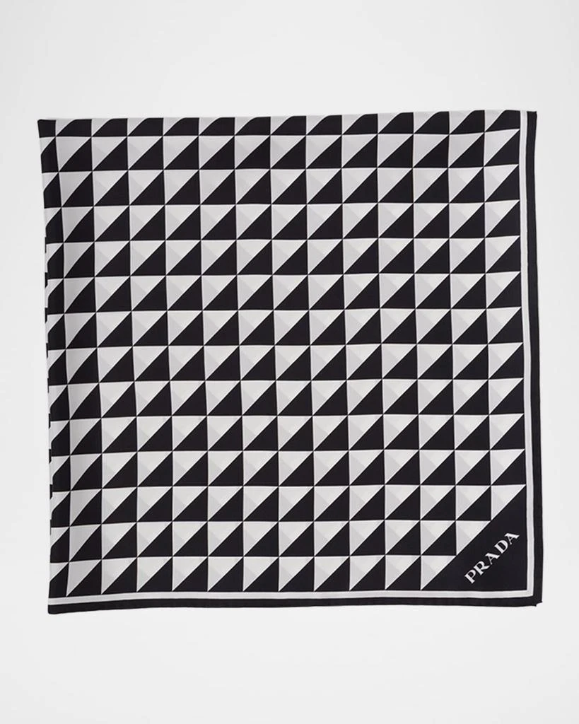 商品Prada|Triangle Logo Silk Twill Scarf,价格¥4604,第1张图片