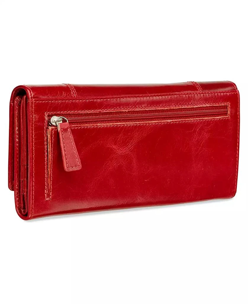 商品Mancini Leather Goods|Casablanca Collection RFID Secure Ladies Trifold Wing Wallet,价格¥606,第4张图片详细描述