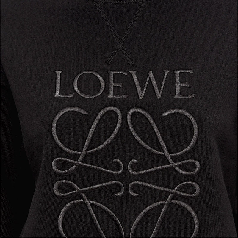 【预售3-7天】LOEWE/罗意威 22年春夏新款 女士黑色纯棉同色Logo刺绣卫衣S359341XA8-1100 商品