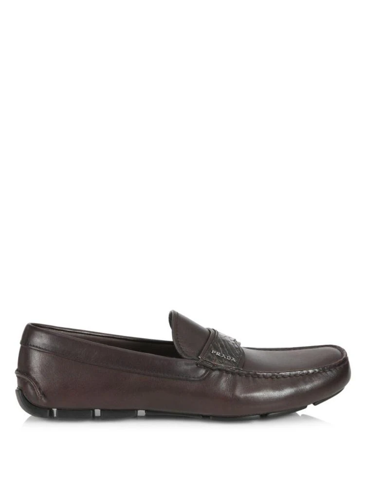 商品Prada|Leather Drivers with Crocodile Keeper,价格¥2790,第5张图片详细描述