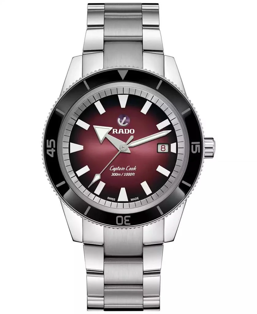 商品Rado|Men's Swiss Automatic Captain Cook Stainless Steel Bracelet Watch 42mm,价格¥17202,第1张图片