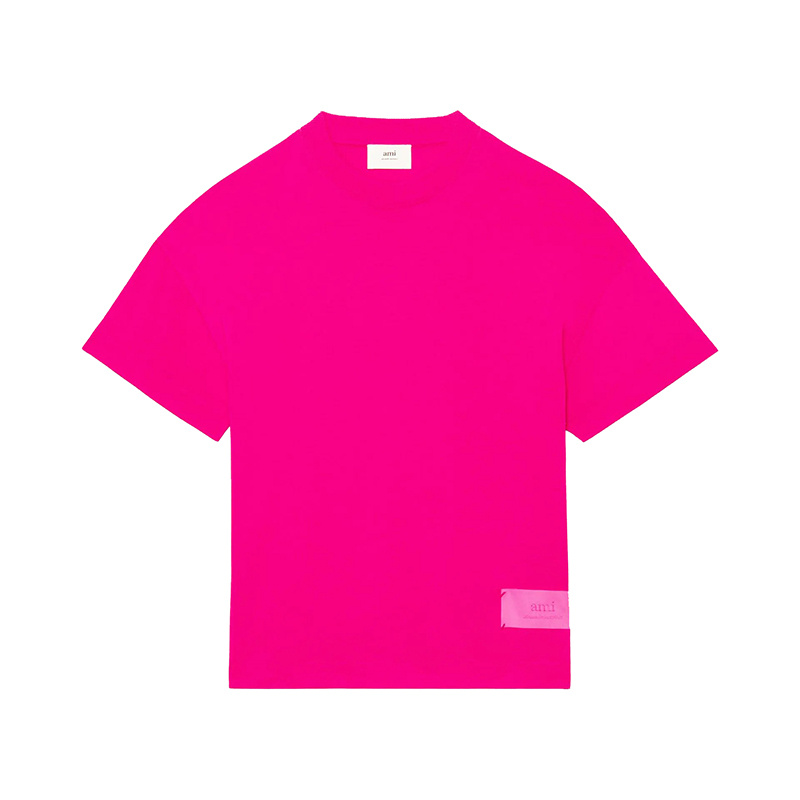 商品AMI|Ami 22年春夏新款 男女同款紫红色纯有机棉Alexandre Mattiussi短袖T恤,价格¥1346,第1张图片