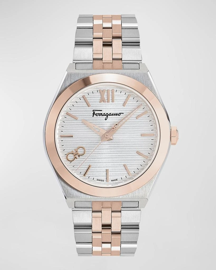 商品Salvatore Ferragamo|Men's Vega New IP Rose Gold Two-Tone Bracelet Watch, 40mm,价格¥8552,第1张图片