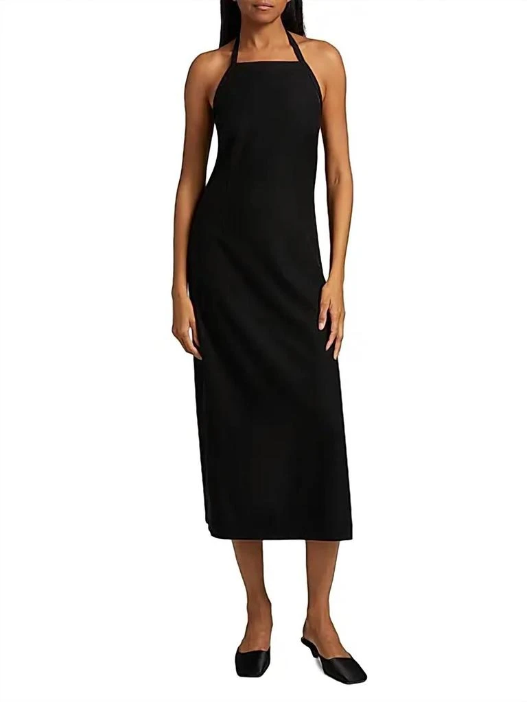 商品Vince|Apron Halter Sleeveless Midi Dress In Black,价格¥2189,第1张图片