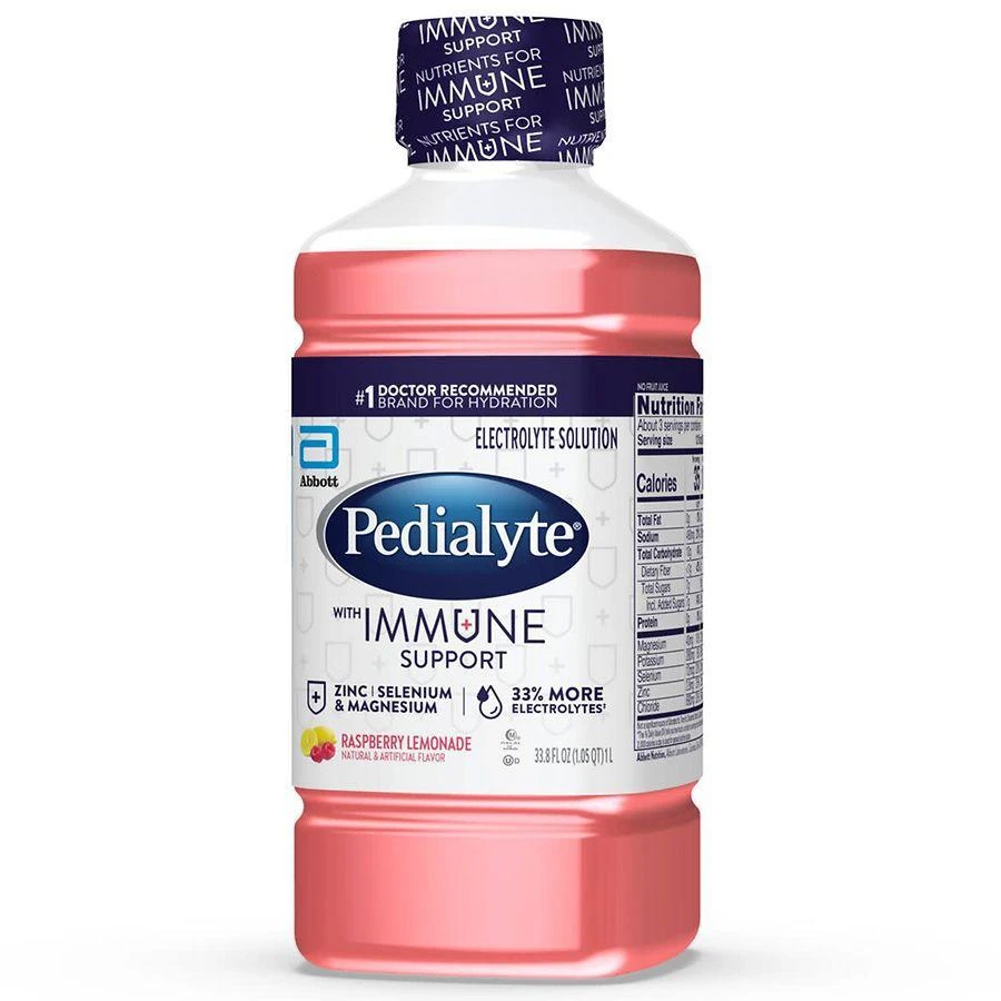 商品Pedialyte|Immune Support Electrolyte Solution, Hydration Drink Raspberry Lemonade,价格¥65,第5张图片详细描述