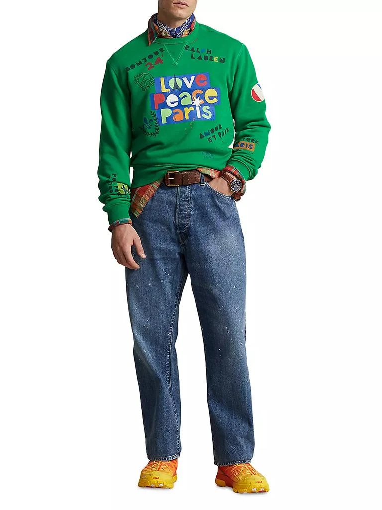商品Ralph Lauren|'Love, Peace' Fleece Crewneck Sweatshirt,价格¥1829,第2张图片详细描述