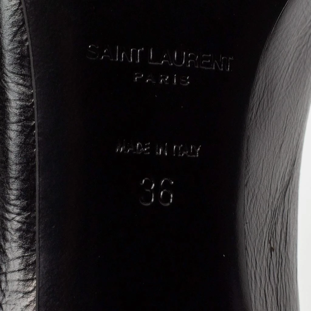 Saint Laurent Black Leather Thorn Lace Up Pointed Toe Pumps Size 36 商品