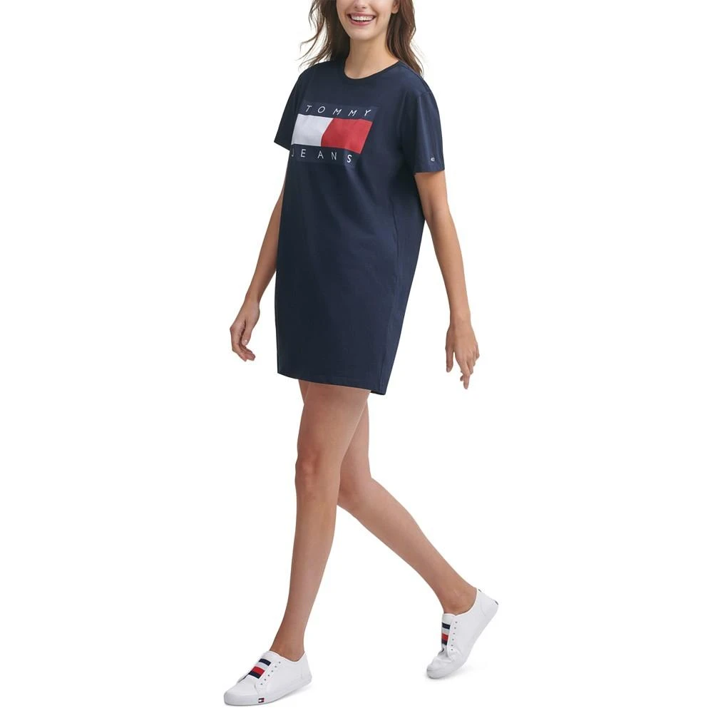 商品Tommy Hilfiger| Tommy Hilfiger徽标棉质 T 恤连衣裙 ,价格¥66,第2张图片详细描述