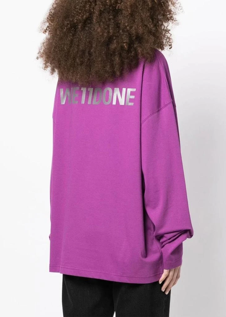 商品We11done|We11done Purple Logo-Print Crew-Neck T-shirt,价格¥922,第4张图片详细描述