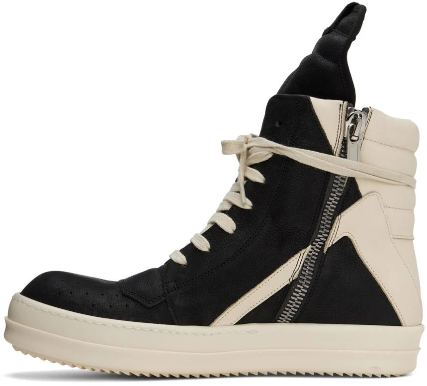商品Rick Owens|Black & Off-White Geobasket Sneakers,价格¥9390,第3张图片详细描述