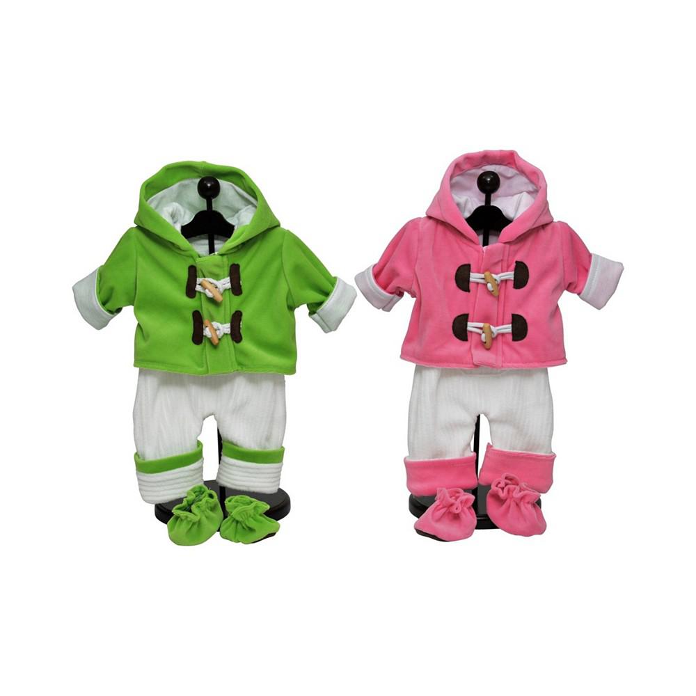 Set of Two Complete Bitty 15" Baby Doll Twin Overall Outfits商品第1张图片规格展示