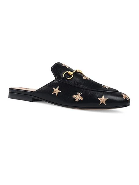 商品Gucci|Princetown Embroidered Leather Slipper,价格¥6399,第2张图片详细描述