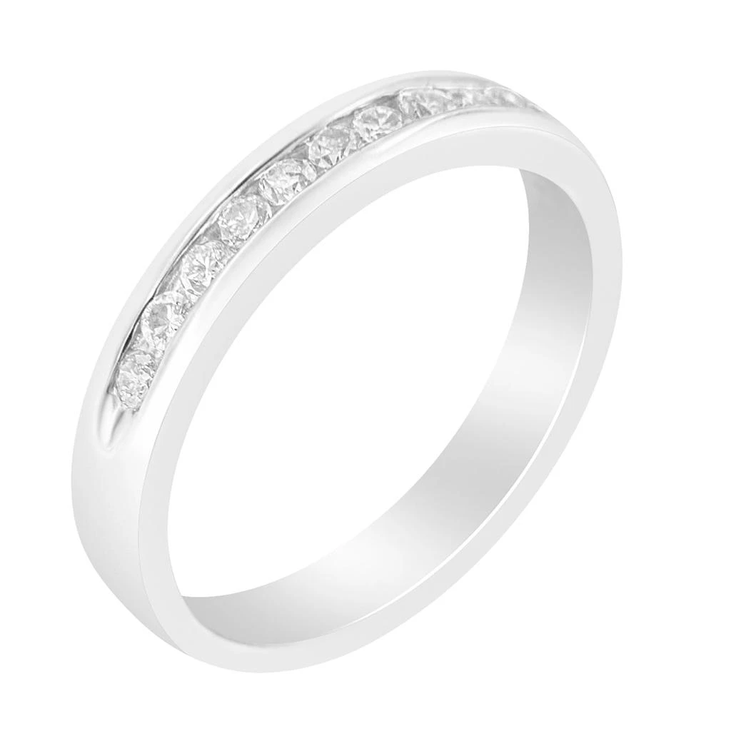 商品Haus of Brilliance|18K White Gold 1/4 Cttw Channel Set Brilliant Round-Cut Diamond Classic 11 Stone Wedding Band Ring,价格¥7661,第4张图片详细描述