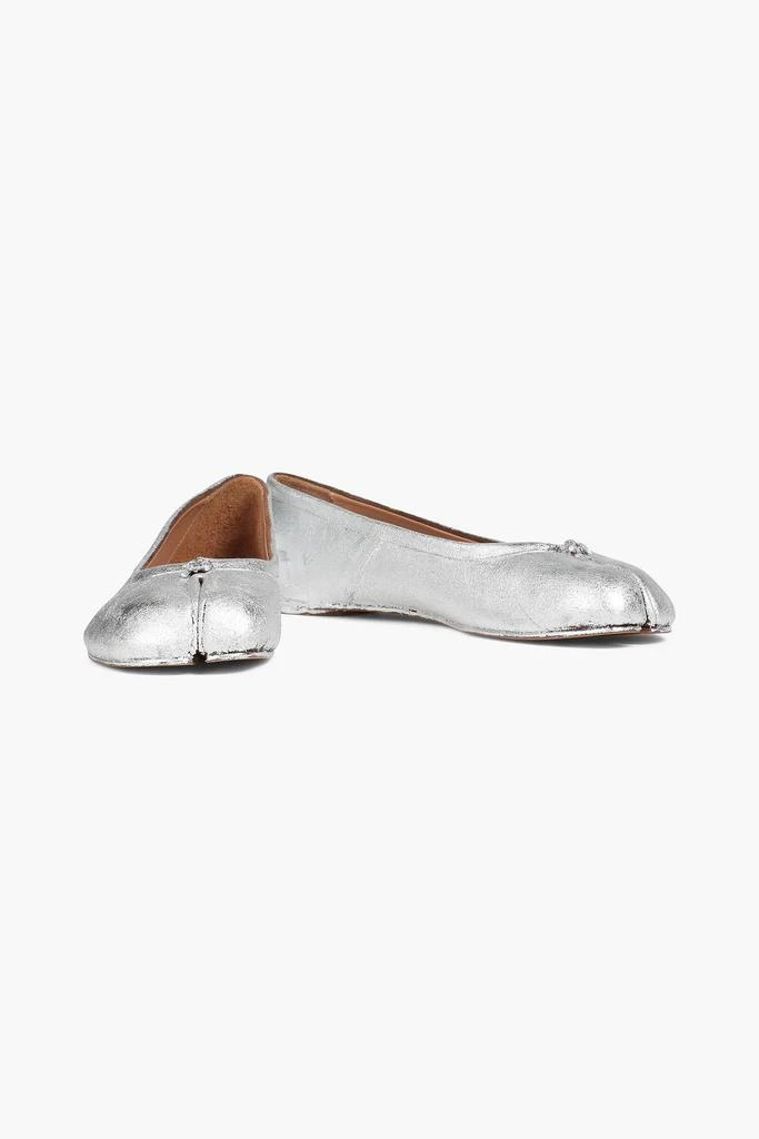 商品MAISON MARGIELA|Tabi split-toe metallic cracked-leather ballet flats,价格¥2560,第2张图片详细描述