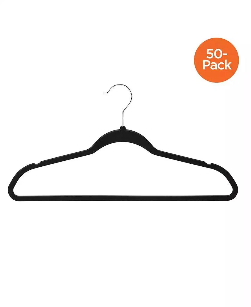 商品Honey Can Do|50-Pack Rubber Space-Saving Hanger, Black,价格¥476,第1张图片