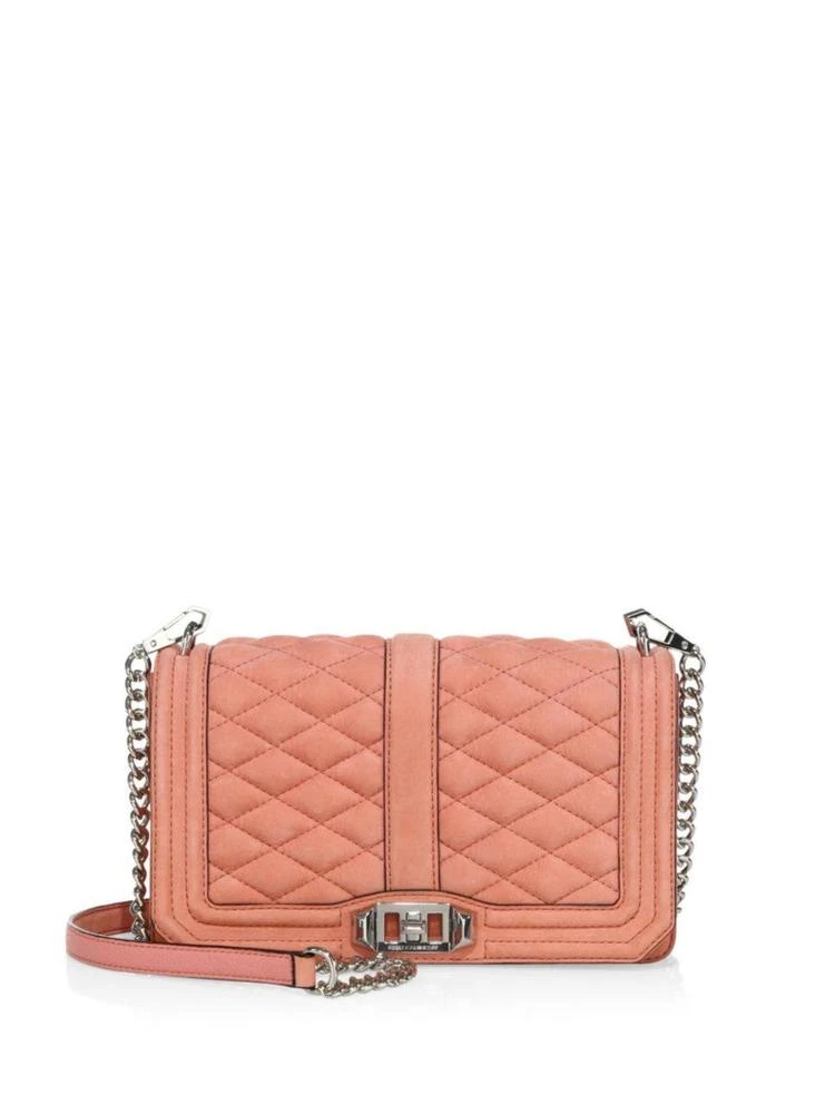 商品Rebecca Minkoff|Diamond Quilted Love Nubuck Leather Crossbody Bag,价格¥877,第1张图片