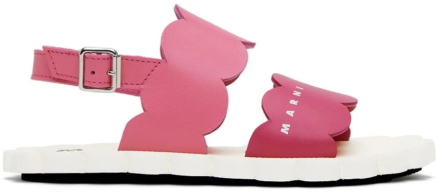 商品Marni|Kids Pink Strap Flower Sandals,价格¥978,第1张图片