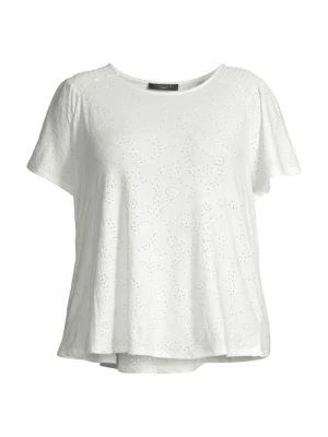 商品Tahari|Plus Eyelet Embroidered Top,价格¥113,第3张图片详细描述