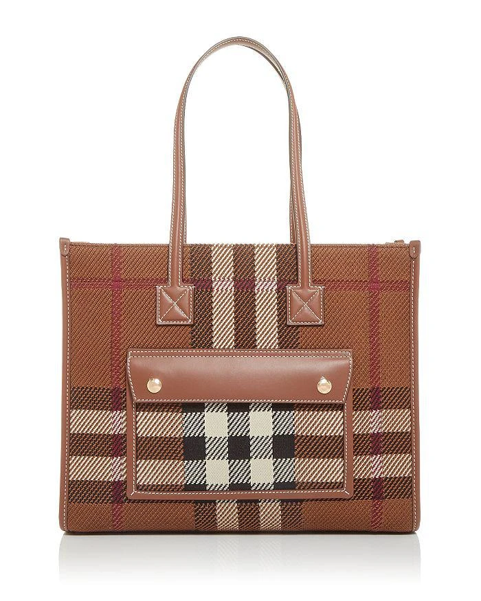 商品Burberry|Freya Woven Vintage Check Tote,价格¥13081,第1张图片