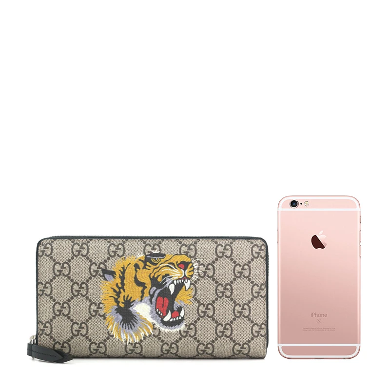 GUCCI 古驰 男士虎头印花长款钱包 451273-K5Z1N-8666 商品