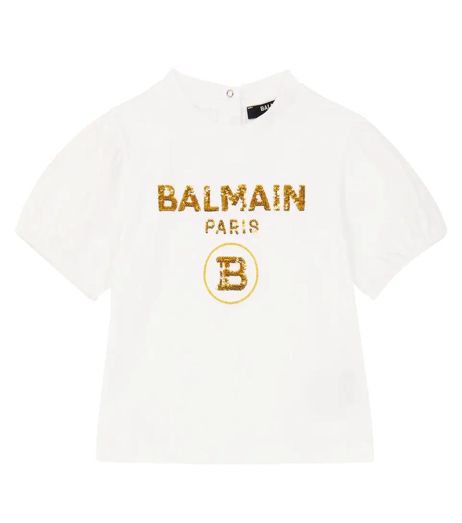 商品Balmain|Baby logo cotton-jersey T-shirt,价格¥845,第1张图片